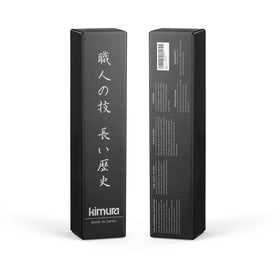 Kimura 8-inch full-bolster demonstrates balanced, comfortable grip.