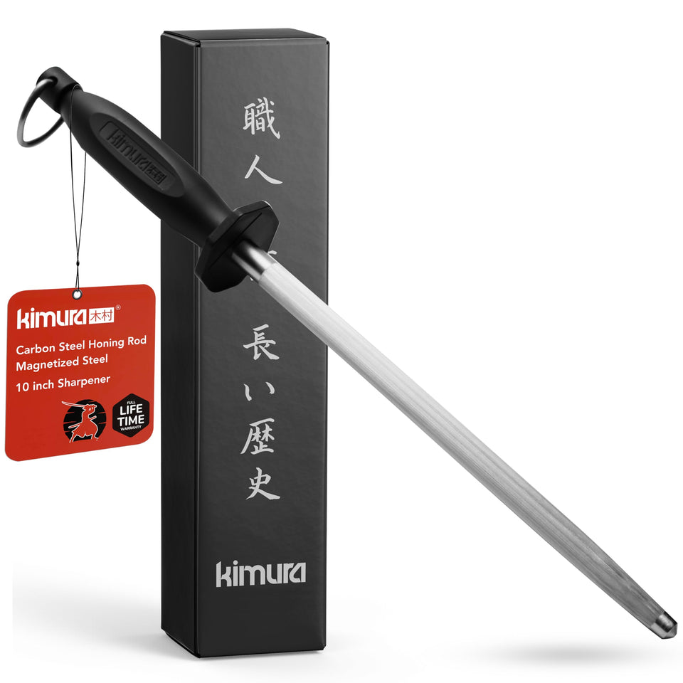 Kimura Professional Honing Steel 10-inch rod for precise blade maintenance and safety.