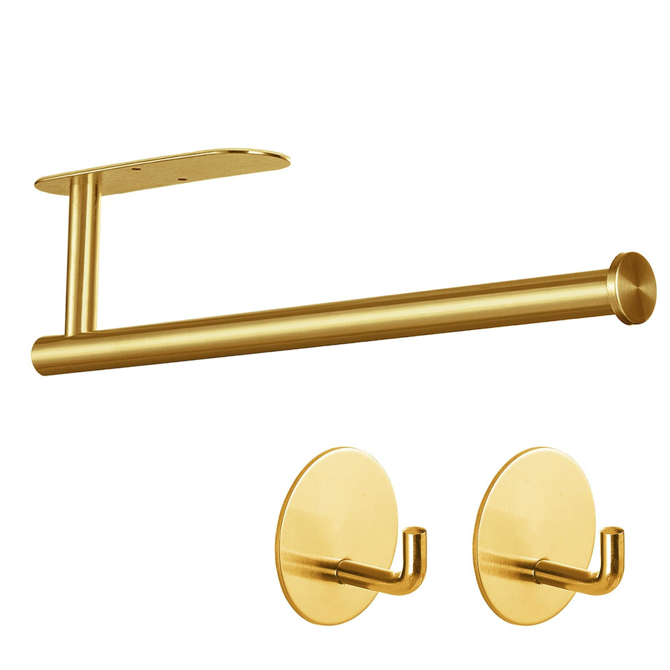 Kinbrace 2-hooks paper towel holder overview showing space-saving design