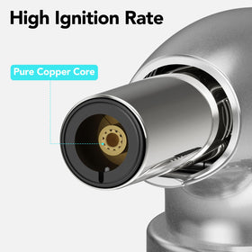 KinetiFire torch-jet-flame delivering a strong, steady flame for searing.