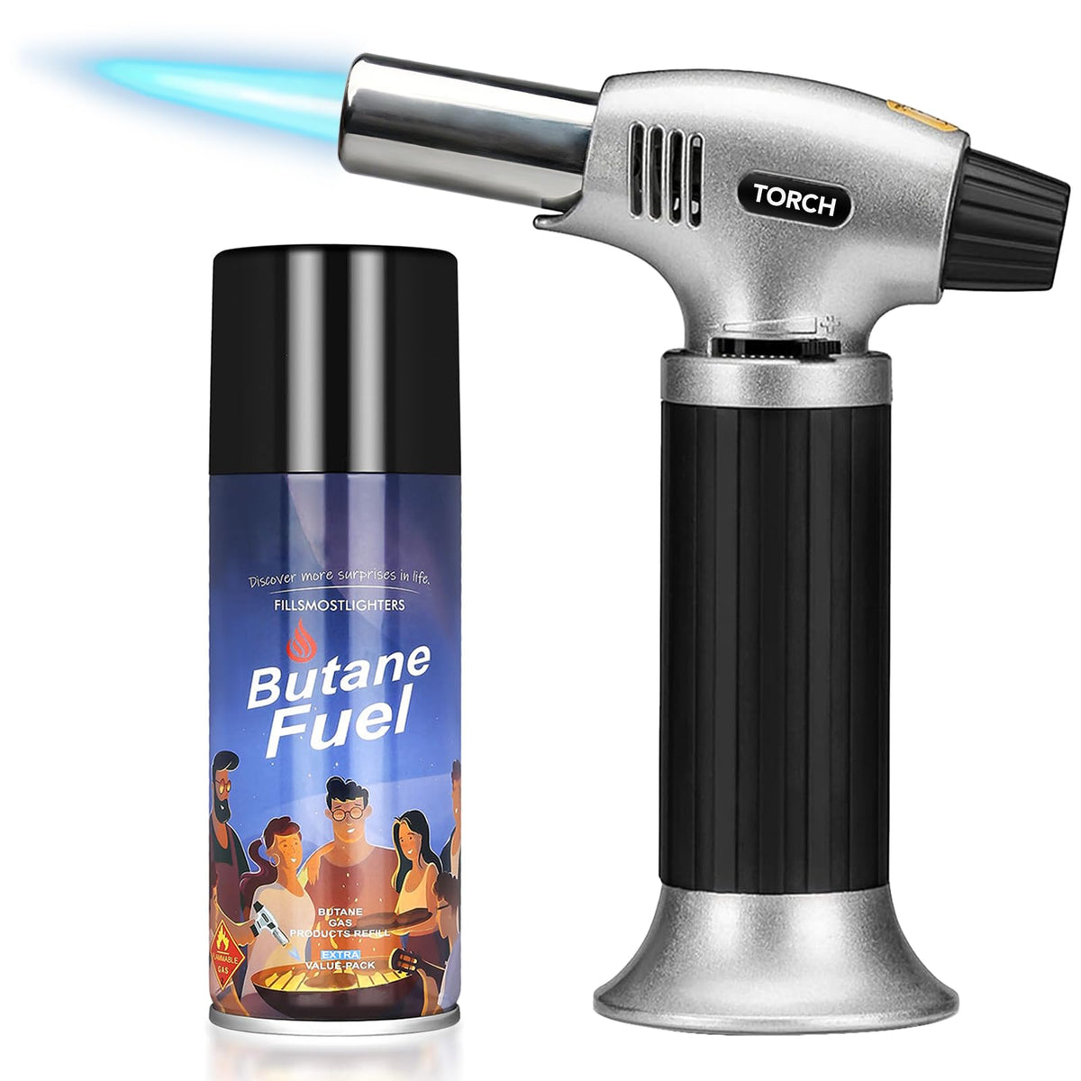 KinetiFire torch nozzle-angle for safer culinary control.