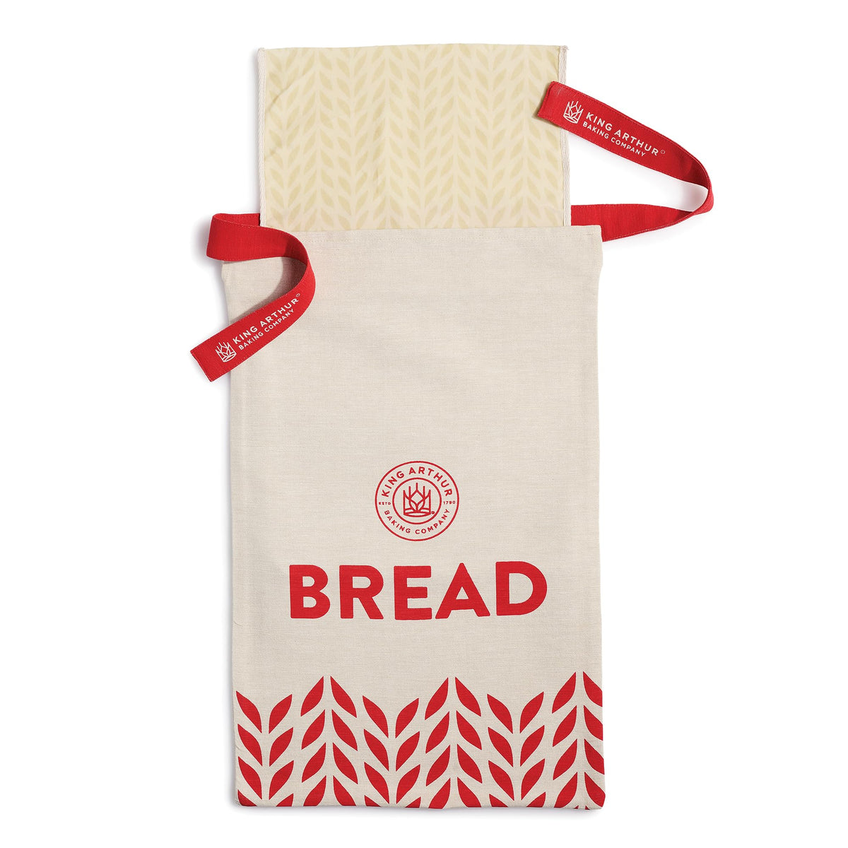 King Arthur cotton storage bag for bread preserving freshness on the counter