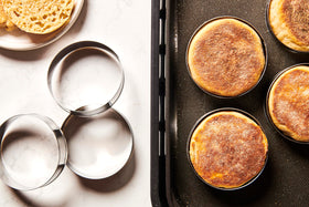 King Arthur even-cooking rings help uniform browning and shape.