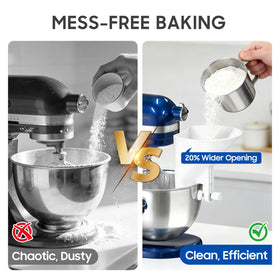 KingofKings wide mouth funnel ensuring smooth flour flow with KitchenAid setups