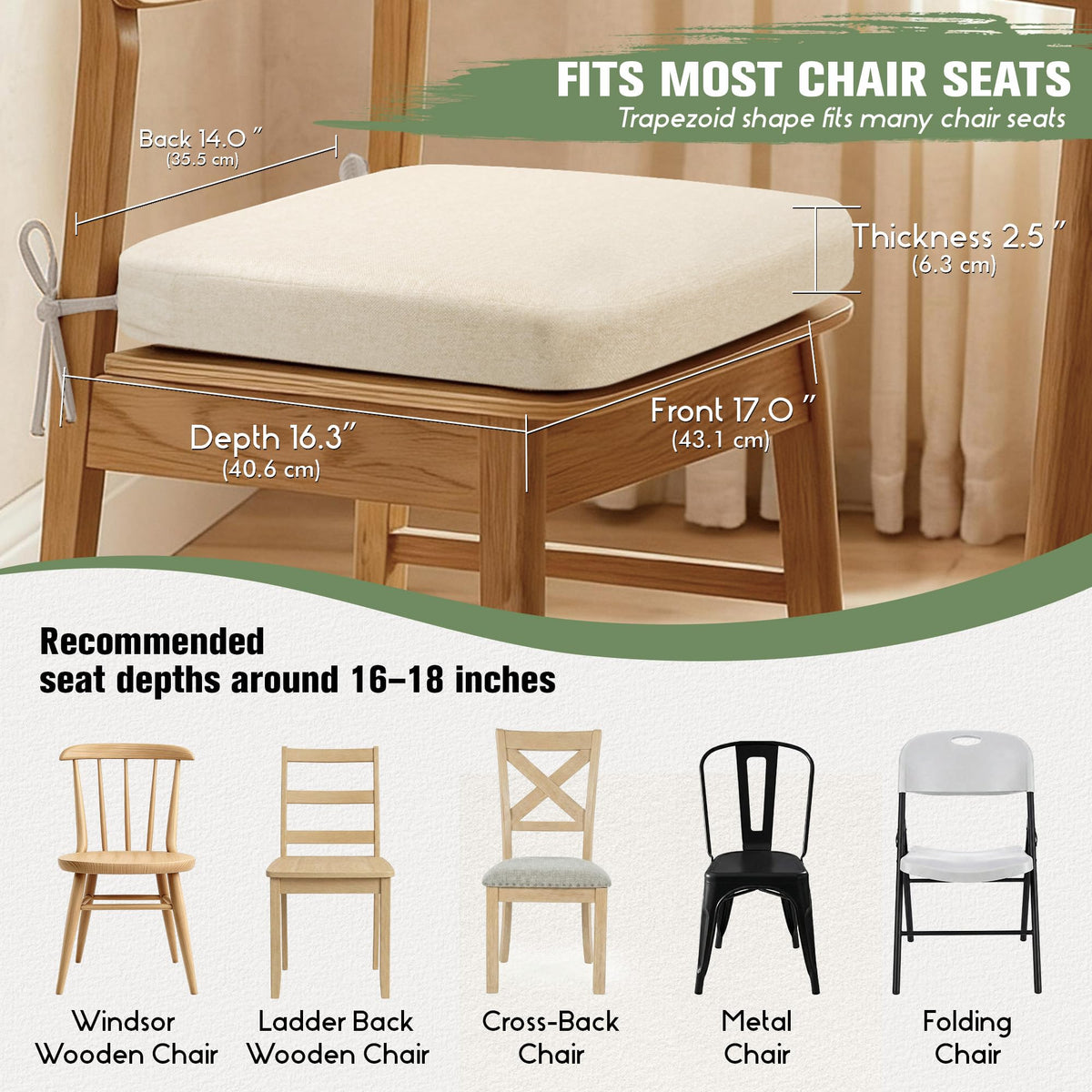Two tie straps on Kingphenix cushions minimize shifting during use.