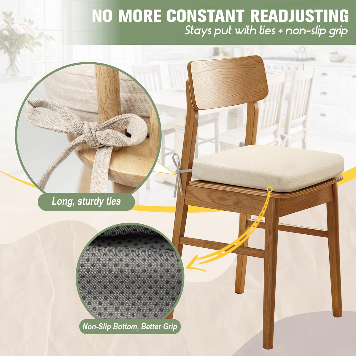 Kingphenix fabric detail highlights breathable linen-look weave and durable stitching.