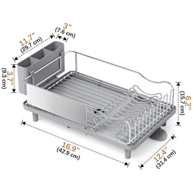 KINGRACK dish drying rack stainless side view highlights compact footprint for small kitchens.