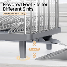 KINGRACK drainage system detail emphasizes automatic water flow away from countertops.