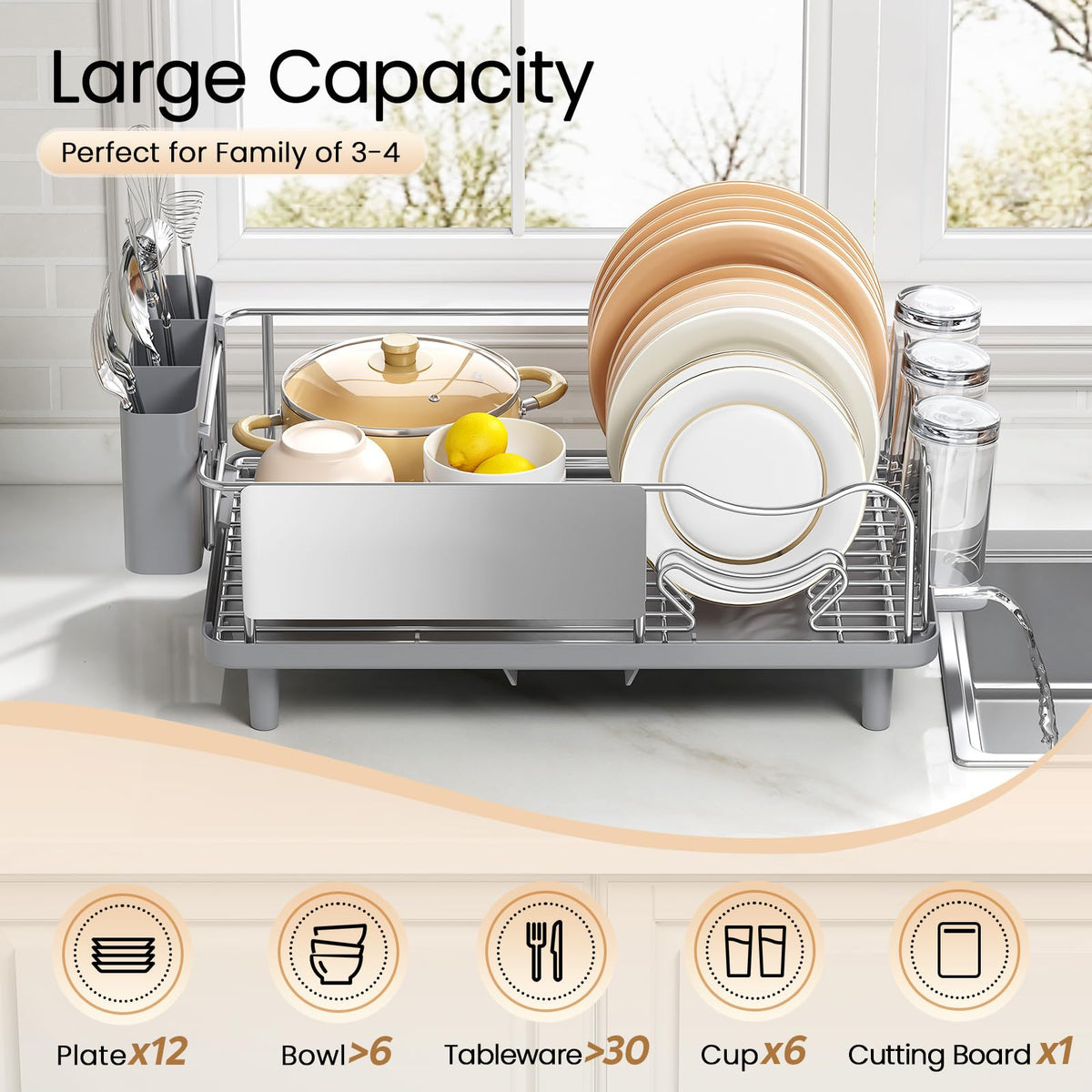 KINGRACK utensil holder closeup shows organized cutlery and quick access during cleanup.