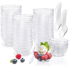 Kingrol 100 mini dessert bowls pack for easy party servings and quick cleanup.
