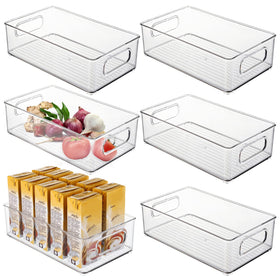 Kingrol 6-pack clear pantry bin for easy ingredient organization and visibility