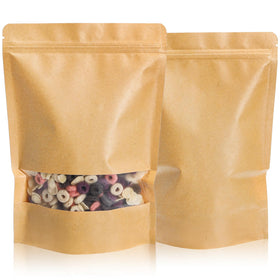 Kingrol 7x10.25 inch kraft bag for dry goods and storage.