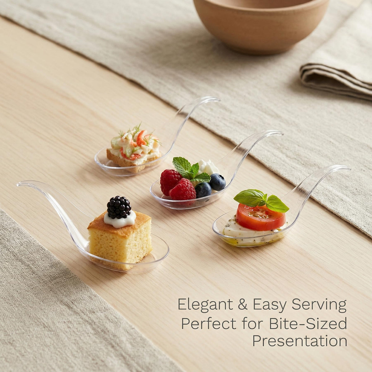 Kingrol baby shower and buffet spoons for tasty samples.