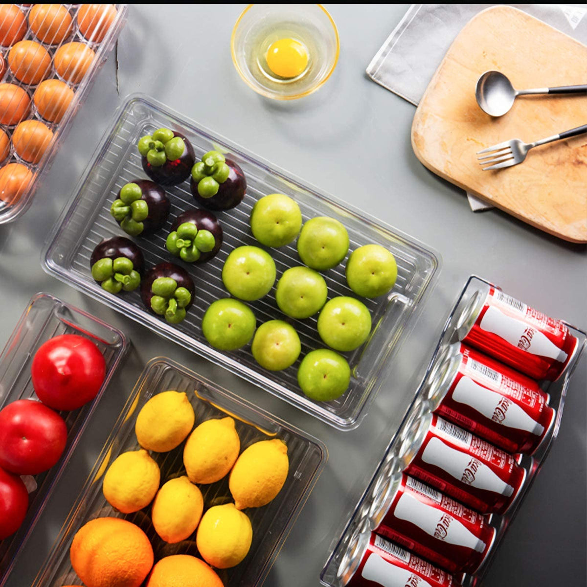 Kingrol BPA-free storage bin for cabinet organization and clean, safe storage