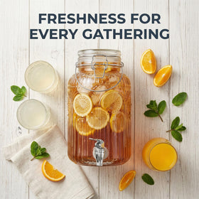 Kingrol centerpiece beverage dispenser ideal for weddings and buffet decor.