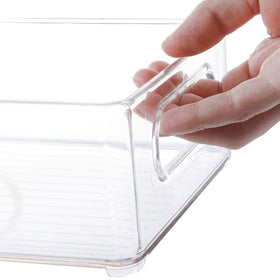Kingrol stackable bin with handles simplifies transport and space-saving pantry design