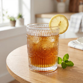 Kingrol crystal-clear dining glass for everyday beverages, hot or cold.