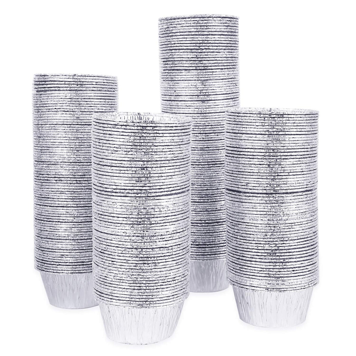 Kingrol 300-pack foil ramekins stacked for bulk use and easy storage