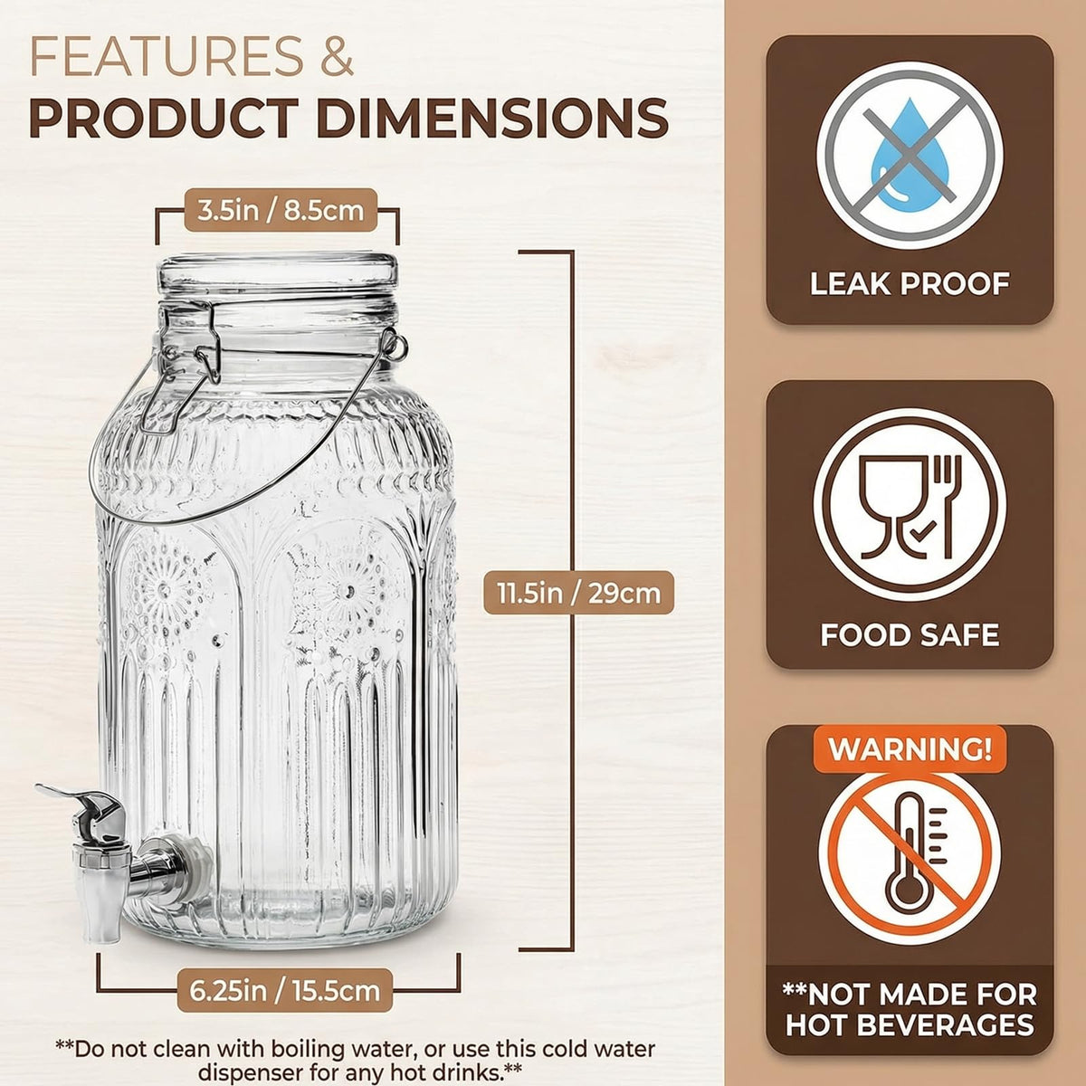 Kingrol leak-proof spigot and secure lid help preserve freshness at parties.