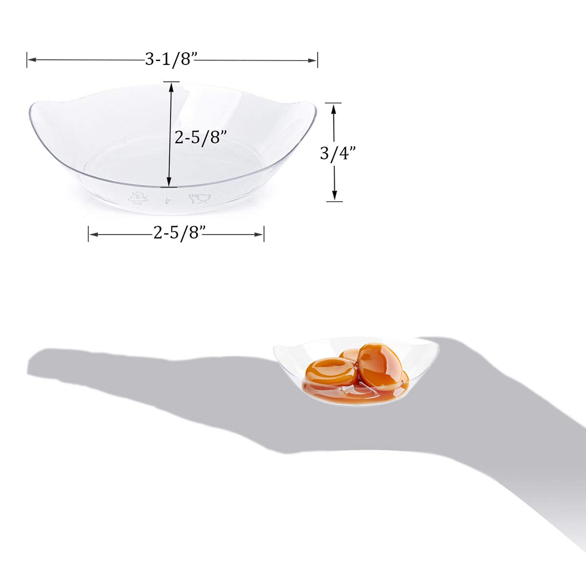 Kingrol mini dessert plates freezable design for cold desserts and bites.