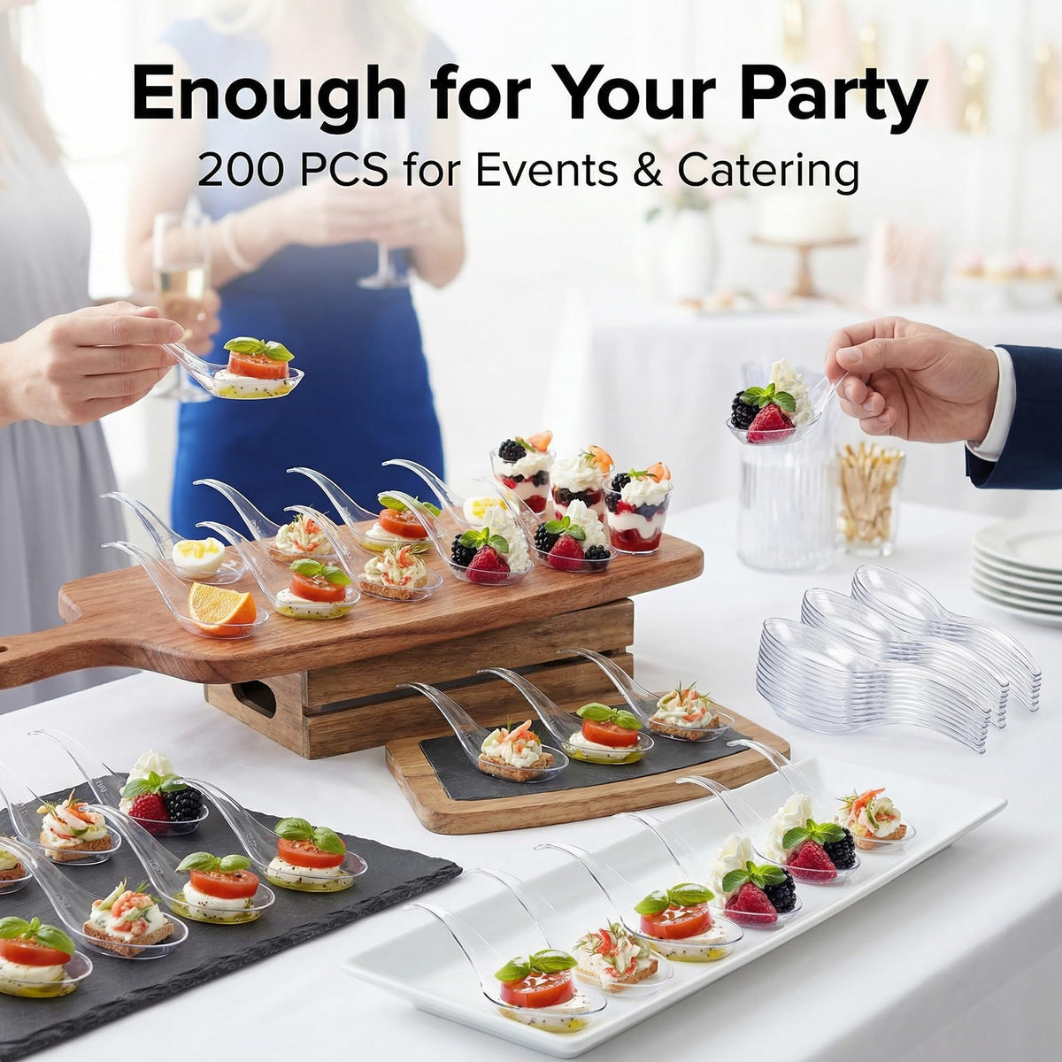 Kingrol one-bite appetizer and dessert spoons enable creative plating.