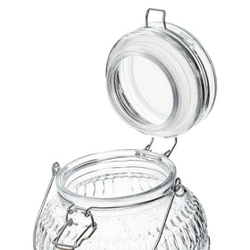 Kingrol wide-mouth glass drink dispenser ideal for easy filling and cleaning.