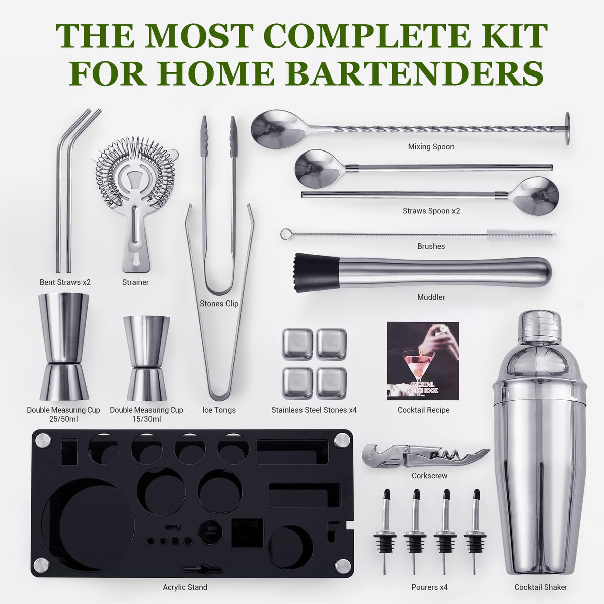 KINGROW acrylic stand display keeps your bar tools organized and accessible.