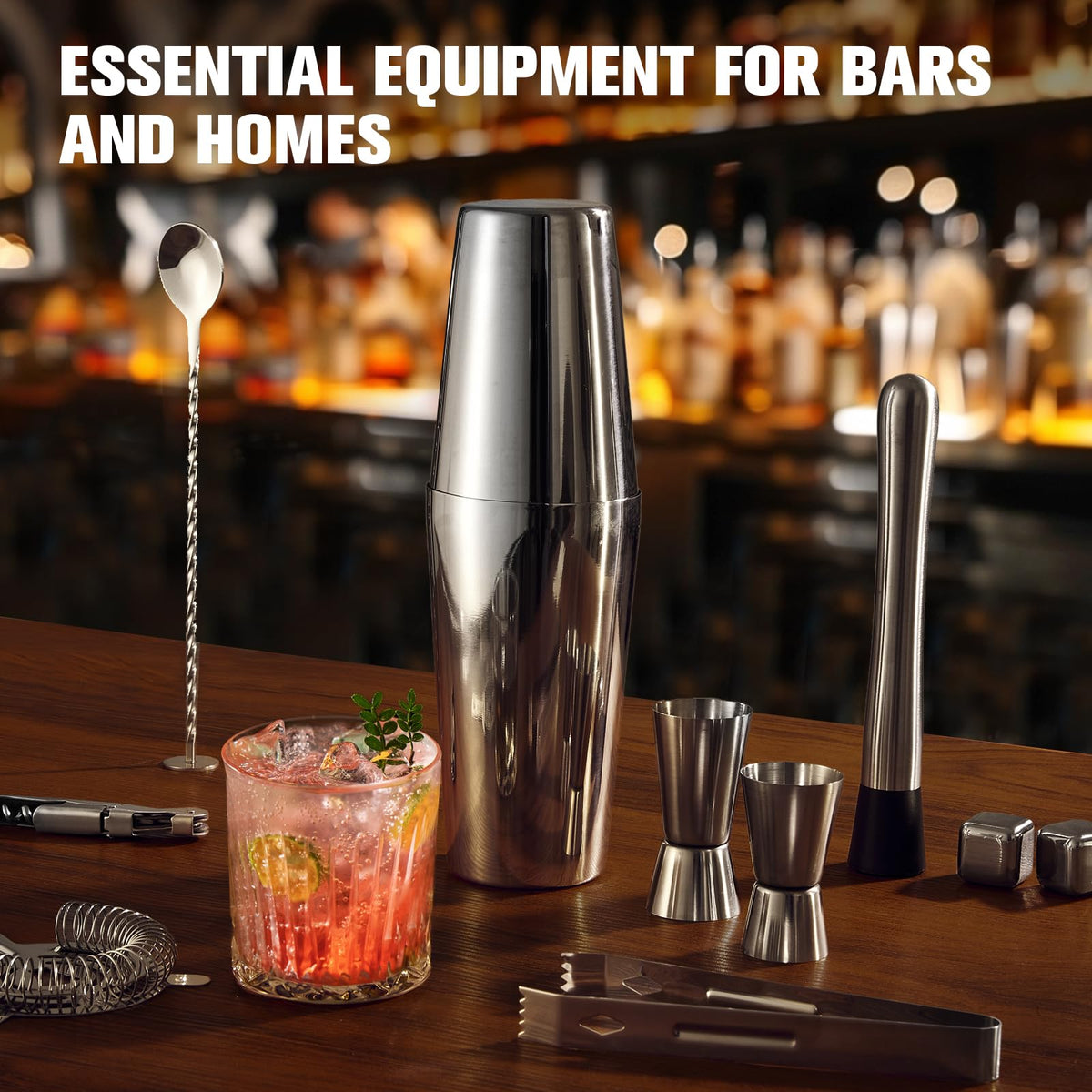 KINGROW acrylic stand displaying bar tools neatly and within reach.