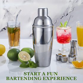 KINGROW bar tools arranged with shaker, strainer, and muddler for easy use.