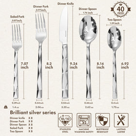 Kingstone 40-piece flatware set serves eight guests in style for everyday meals