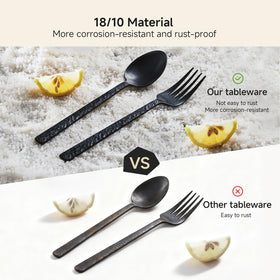 Kingstone 40-piece table setting showcases modern black elegance