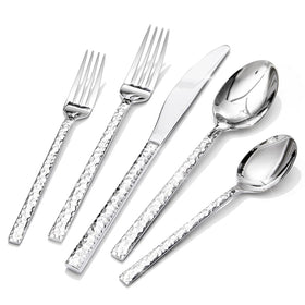 Kingstone 60-piece hammered silverware set for elegant everyday dining