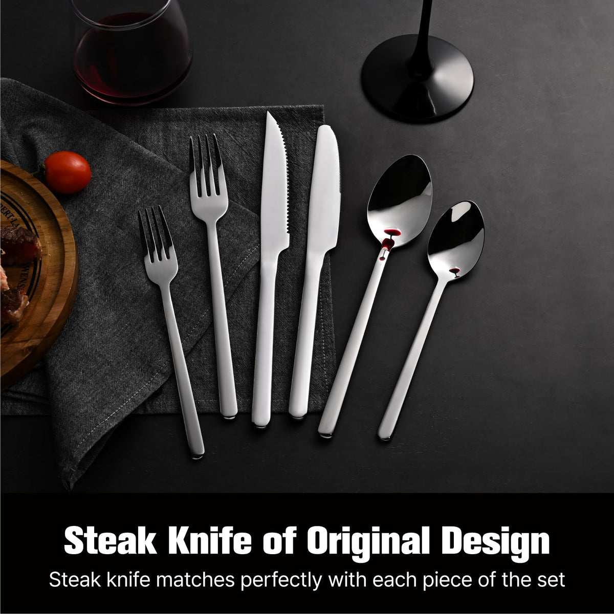 Eight place settings displayed for a full family dining experience.