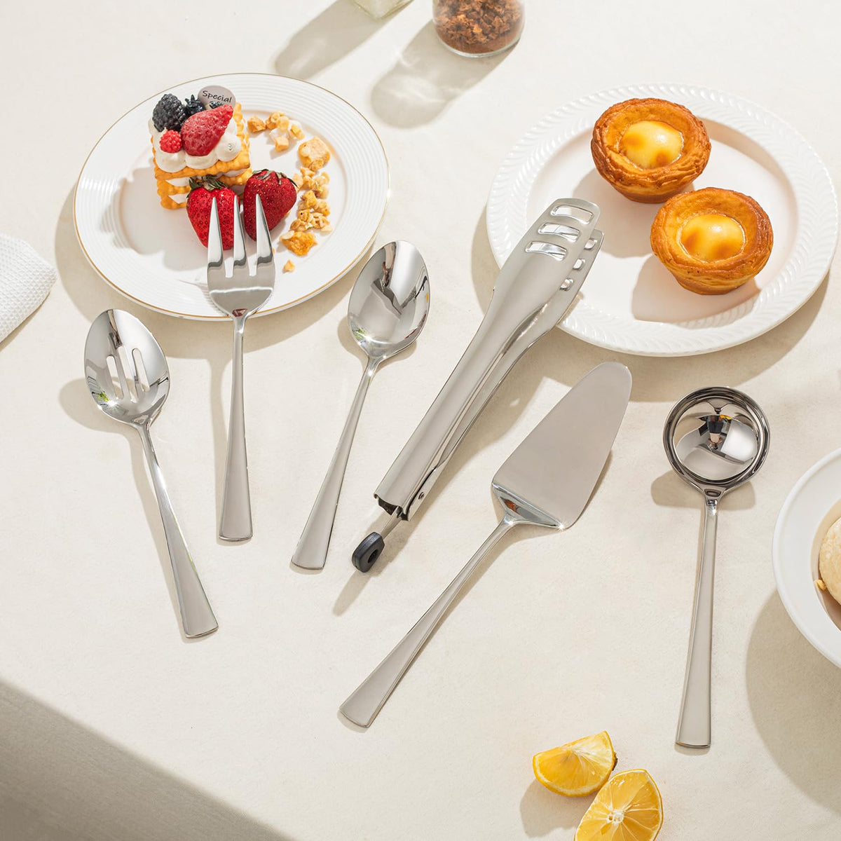 Kingstone cake server with a polished finish for desserts.