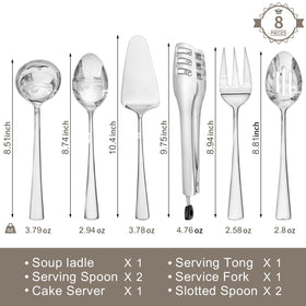 Kingstone 8-piece utensils slotted spoons drain liquid, perfect for salads.