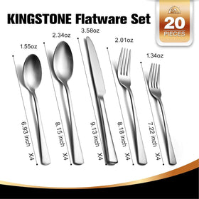 KINGSTONE dinner knives shown with a sturdy balance for everyday meals