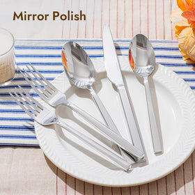 KINGSTONE dishwasher-safe flatware displayed for convenient cleanup.