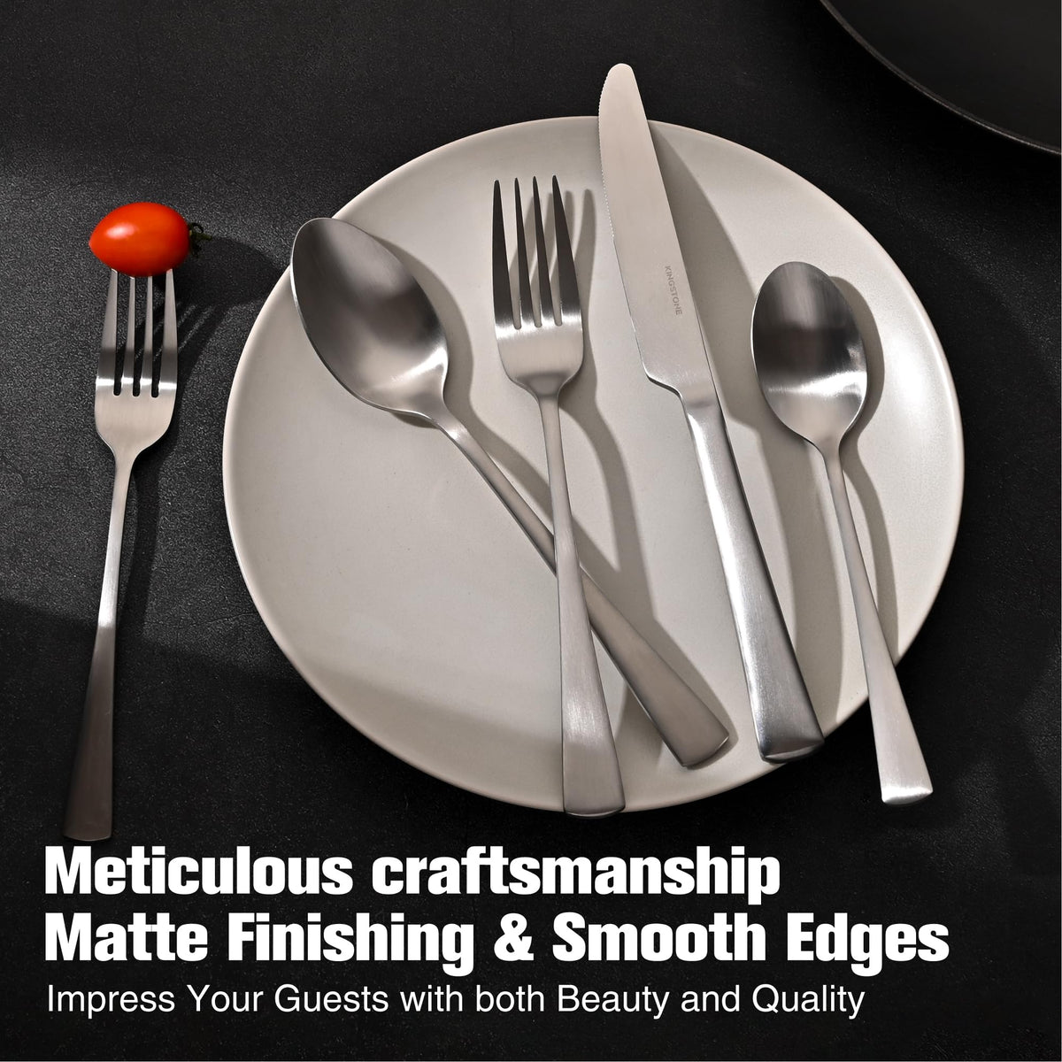 KINGSTONE elegant silverware arrangement suitable for formal occasions.