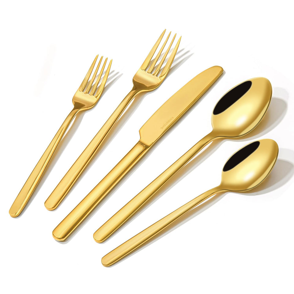KINGSTONE gold dinner knife with mirror finish for elegant meals