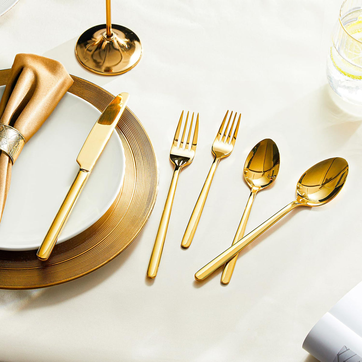 KINGSTONE gold salad fork with balanced weight for comfortable use