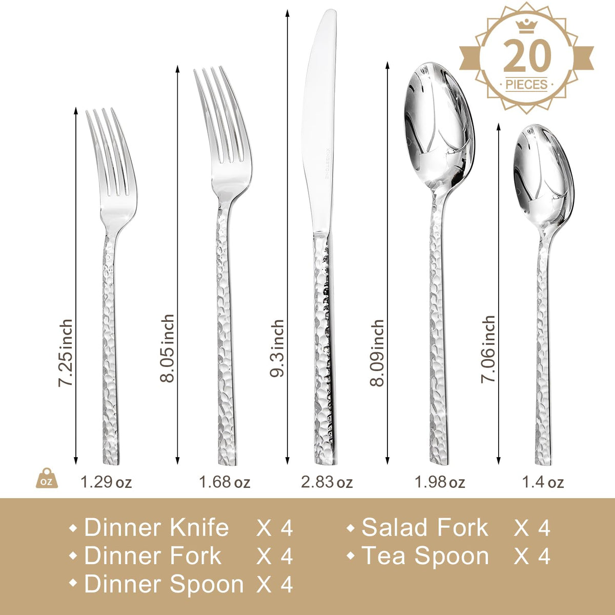 Kingstone hammered dinner fork with balanced weight for comfortable dining