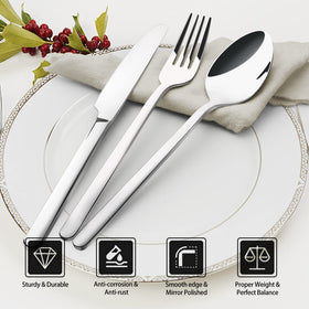 KingStone mirror finish polished flatware adds modern elegance to table settings