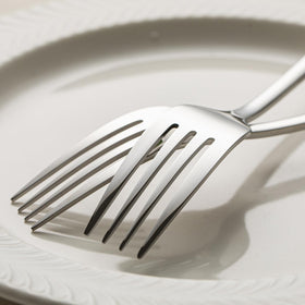 Kingstone forks feature a mirror finish that elevates table settings.