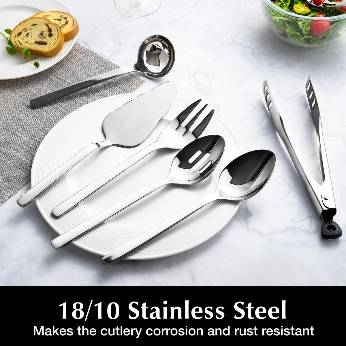 KINGSTONE serving spoon demonstrates balanced weight for comfortable family dinners