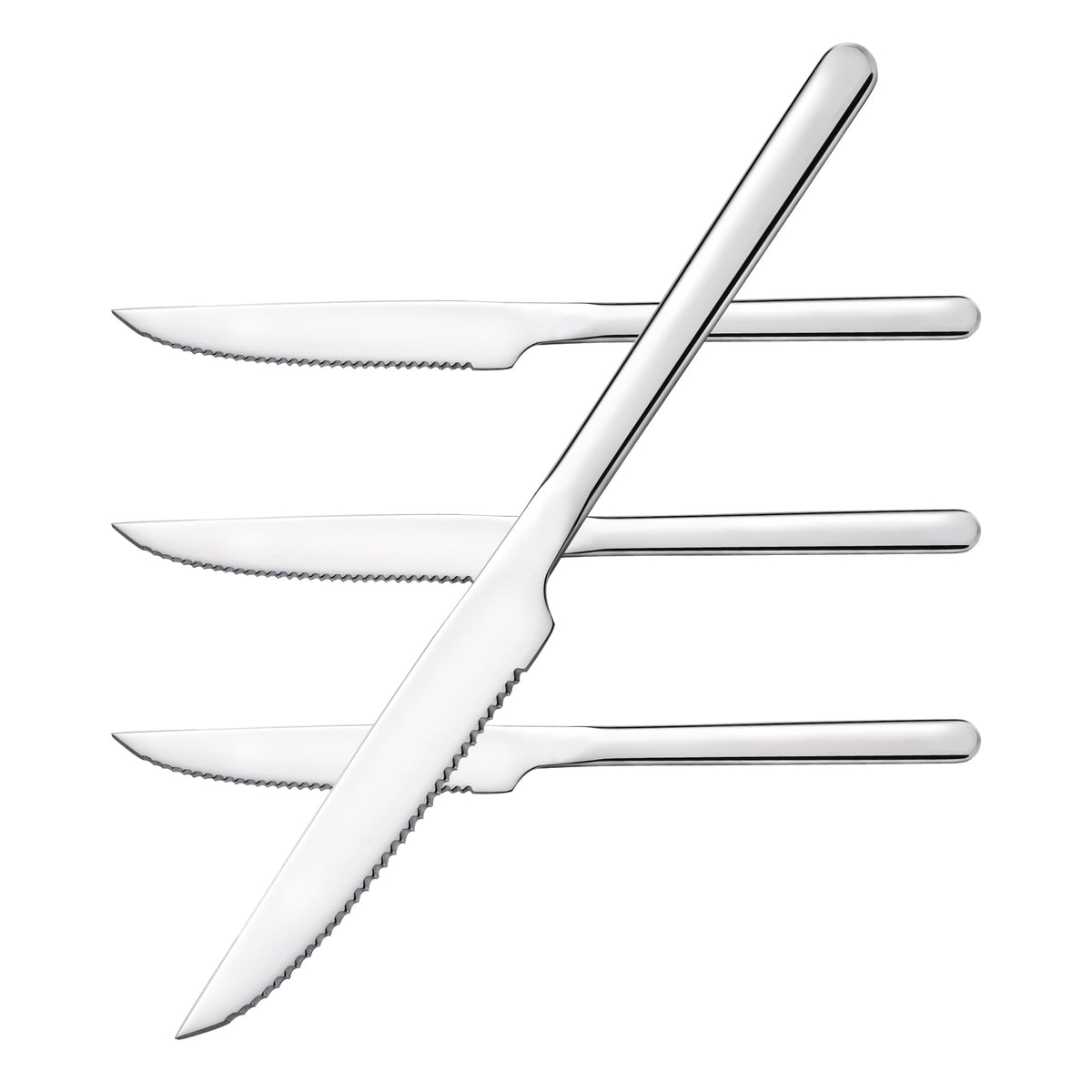 KINGSTONE Sharp Steak Knives with full-serrated blade for precise cuts.