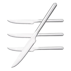 KINGSTONE Sharp Steak Knives with full-serrated blade for precise cuts.