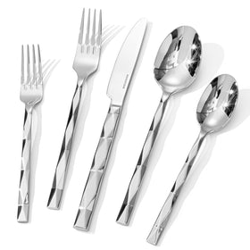 Kingstone diamond-cut-handle silverware adds luxury to meals with a gleaming finish