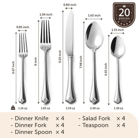 KINGSTONE flatware with beaded border elevates table aesthetics.