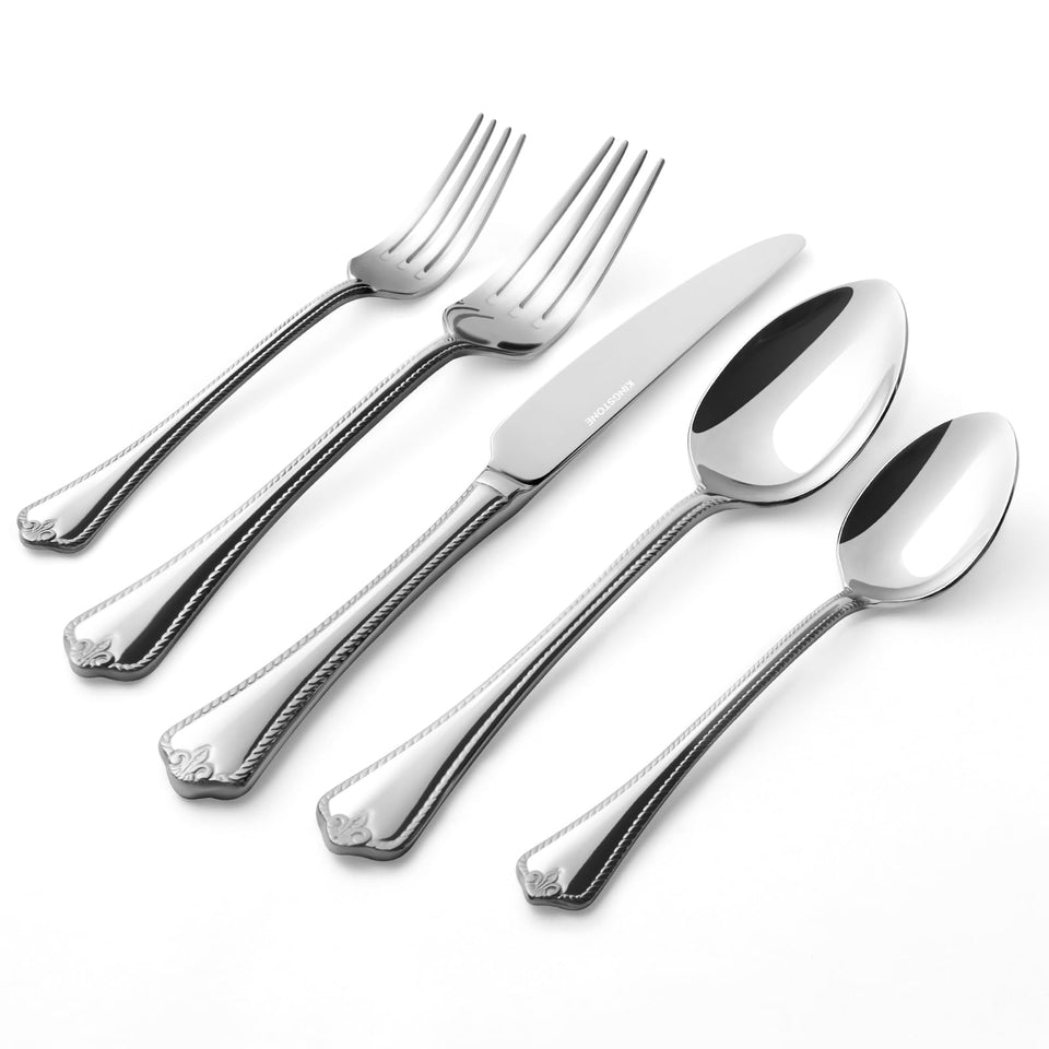 KINGSTONE silverware set teardrop handles for elegant daily dining.