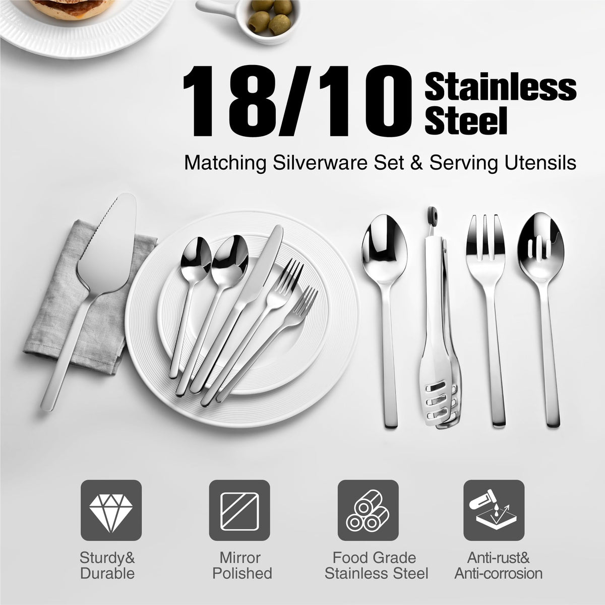 KINGSTONE soup spoons 18/10 mirror finish for easy scooping.